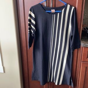 NWOT Black and Cream Cotton Knit Dress Size M - L